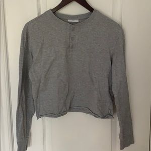 Aritzia TNA button up crop top